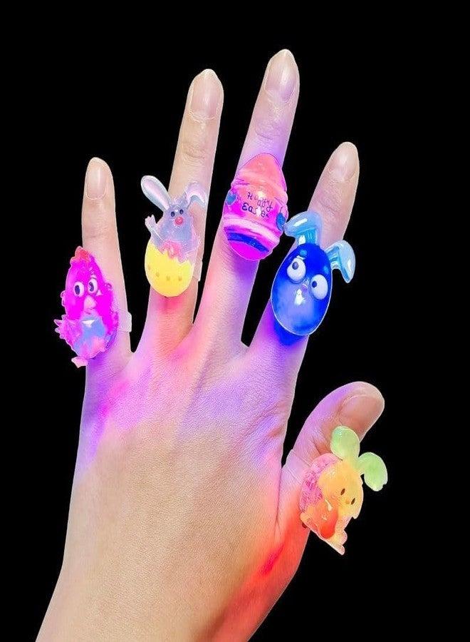Cherislpy 24 Pack Prefilled Easter Eggs with 3D Finger Lights Up Rings Toys Grow in the Dark Great for Kids Girls Boys Easter Basket Stuffers Party Favors Eggs Fillers - Image 3